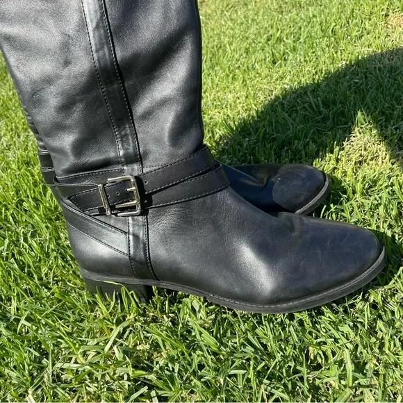 INC International Concepts Women’s Frankii Leather Almond Toe Riding Boots Sz 12