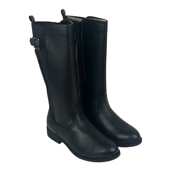INC McKenzie BOOTS Girls 3 Womens 4.5 Black Silver Riding Biker Boot NEW No Box