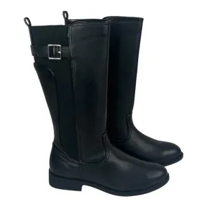 INC McKenzie BOOTS Girls 3 Womens 4.5 Black Silver Riding Biker Boot NEW No Box