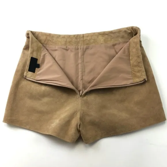 Intermix tan suede braid shorts Medium