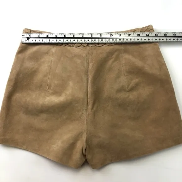Intermix tan suede braid shorts Medium