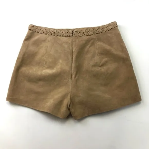 Intermix tan suede braid shorts Medium