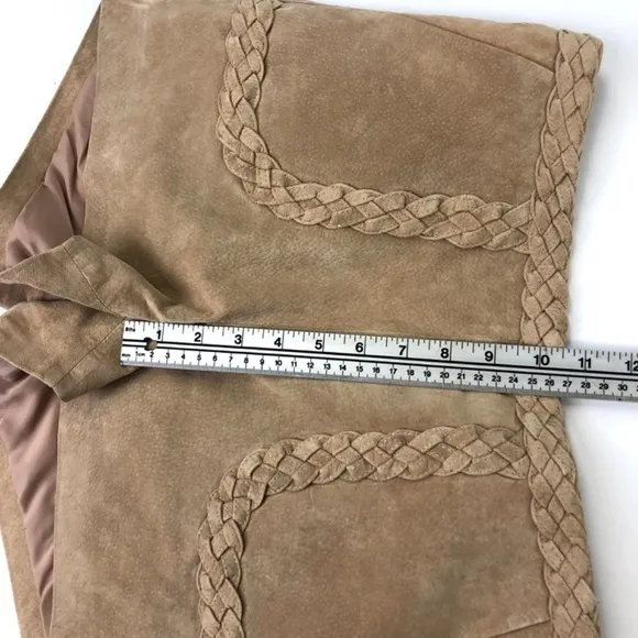 Intermix tan suede braid shorts Medium