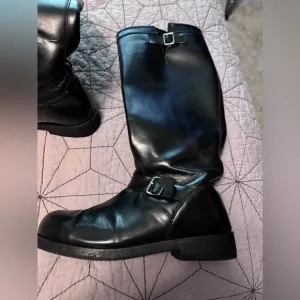 Interpol black leather boots, police motorcycle boots, like new condition