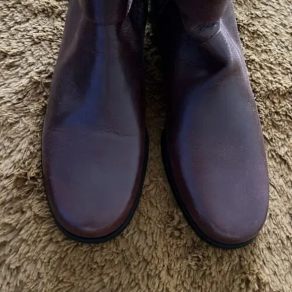 Issa Kamara Genuine Italian Brown Leather Boots Women's Rainstone Buckle  EU 39