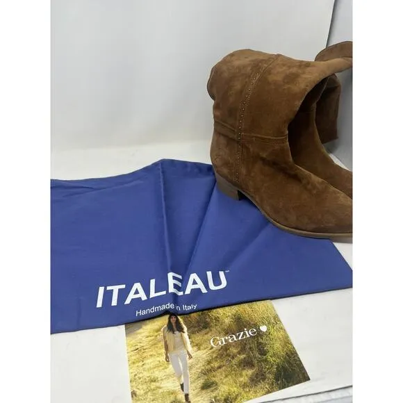 Italeau Fiamma Vero Cuoio Suede Genuine Leather Boots Size 39.5 NIB