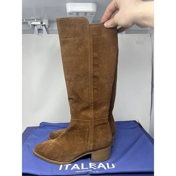 Italeau Fiamma Vero Cuoio Suede Genuine Leather Boots Size 39.5 NIB