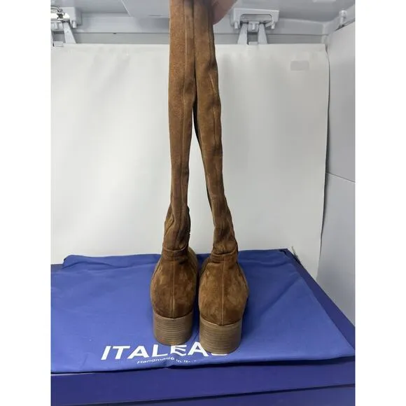 Italeau Fiamma Vero Cuoio Suede Genuine Leather Boots Size 39.5 NIB