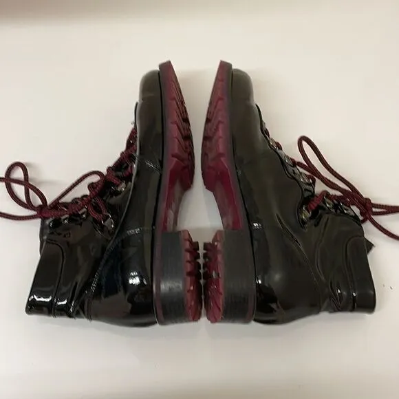 Italian Patent Leather Boots with Laces