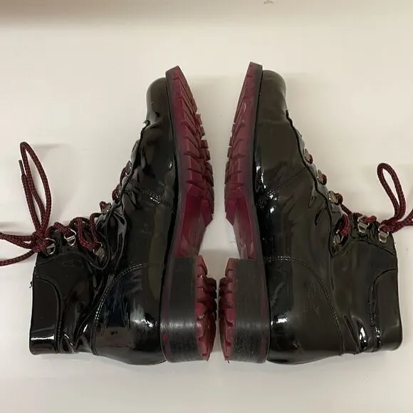 Italian Patent Leather Boots with Laces