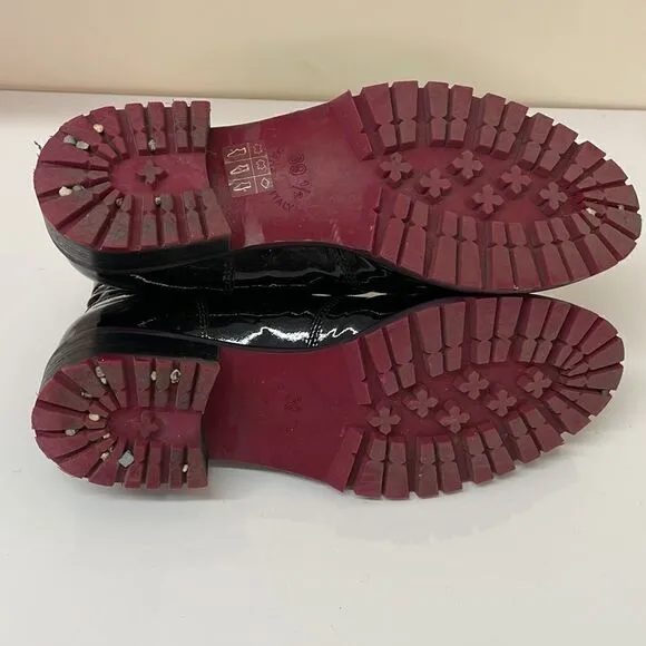 Italian Patent Leather Boots with Laces