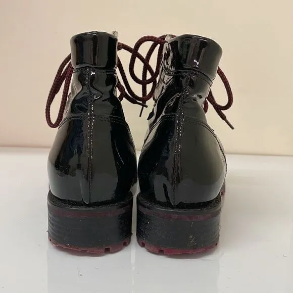 Italian Patent Leather Boots with Laces