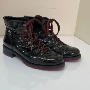 Italian Patent Leather Boots with Laces