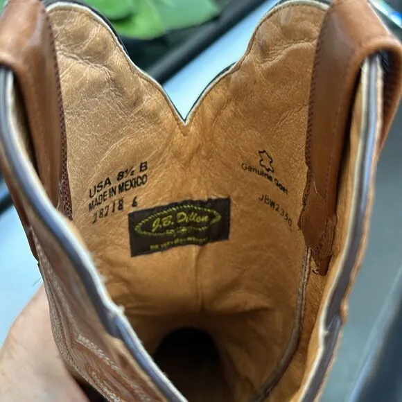J. B. Dillon cowboy boots, genuine goat leather men’s 8 1/2 B like new.