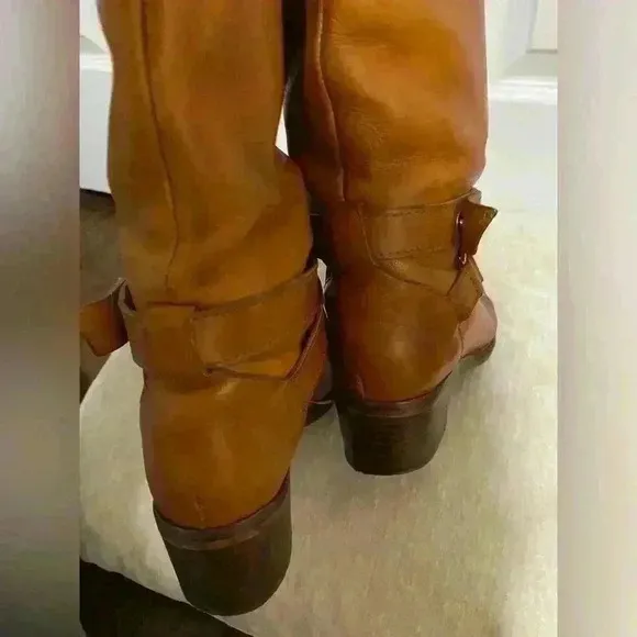 J Crew  brown leather boots size 7 western riding
