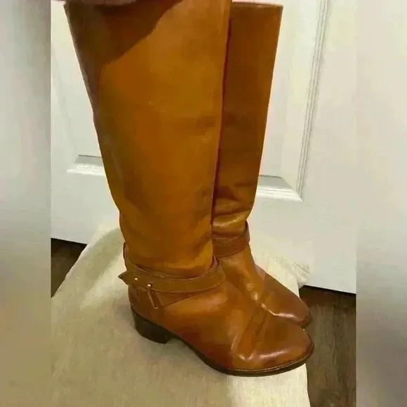 J Crew  brown leather boots size 7 western riding