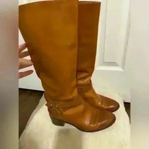 J Crew  brown leather boots size 7 western riding
