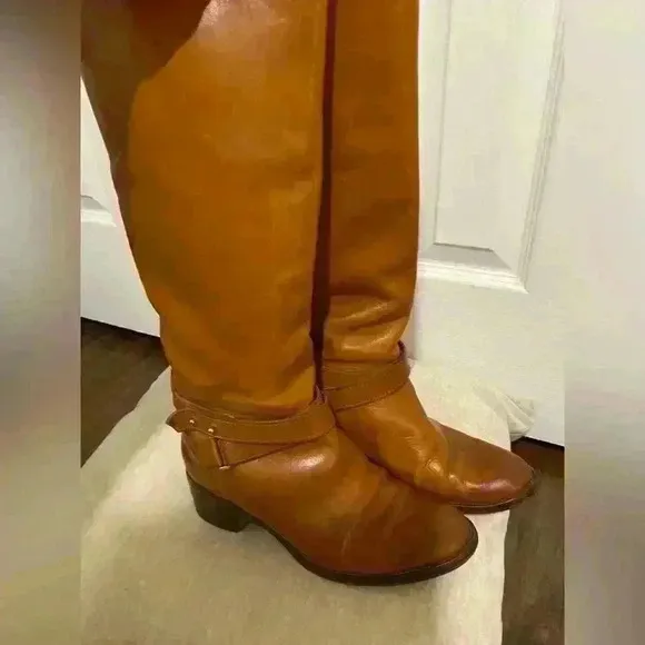 J Crew  brown leather boots size 7 western riding