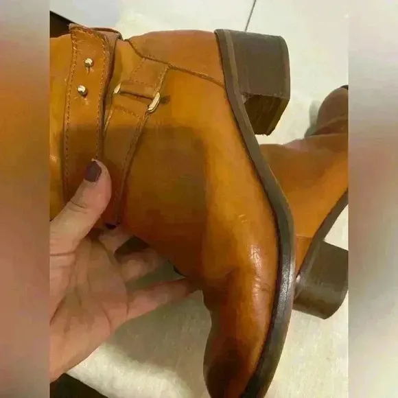 J Crew  brown leather boots size 7 western riding