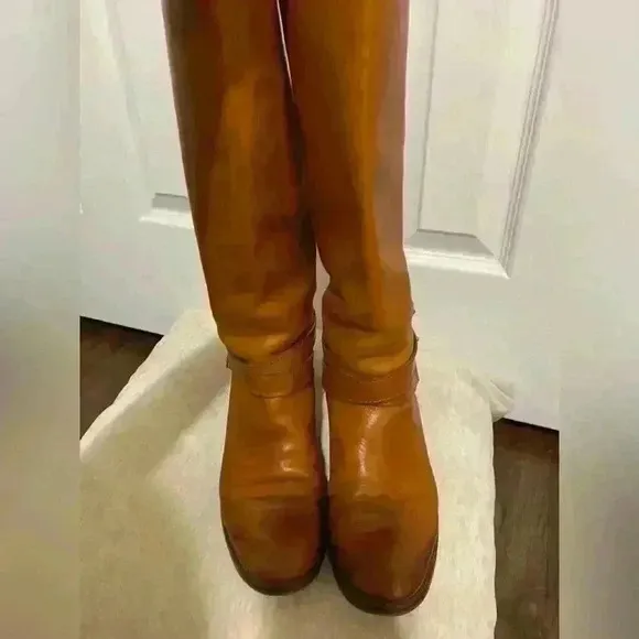 J Crew  brown leather boots size 7 western riding