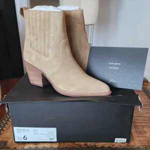 J. CREW Chelsea High-heel Cowboy Boots in Suede Size 6