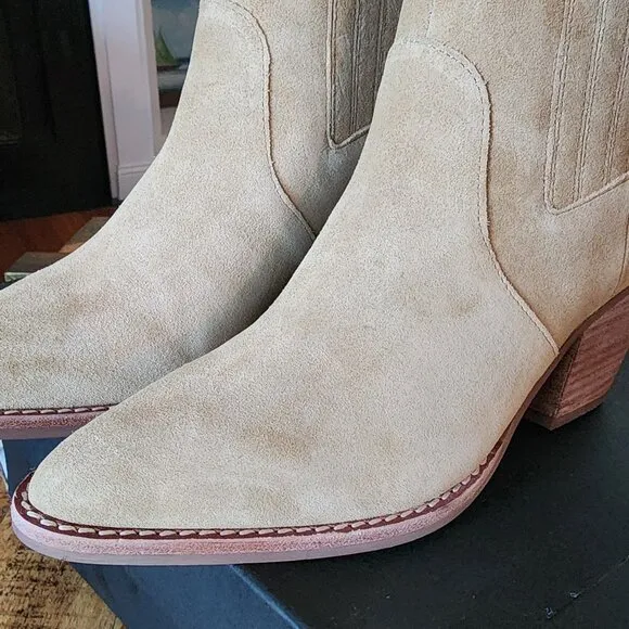 J. CREW Chelsea High-heel Cowboy Boots in Suede Size 6