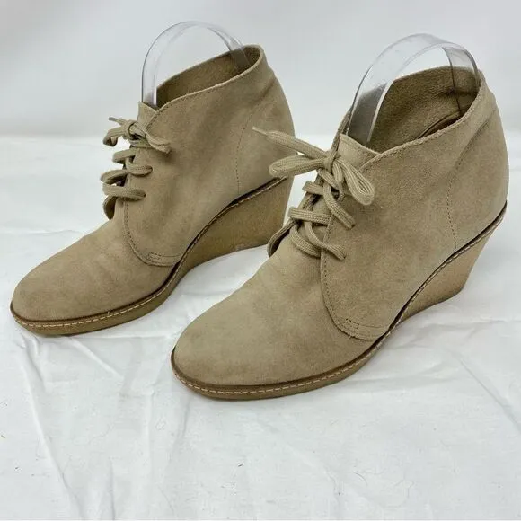 J. Crew Suede Wedge Ankle Boots- Size 8