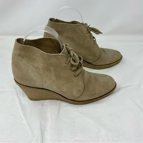 J. Crew Suede Wedge Ankle Boots- Size 8