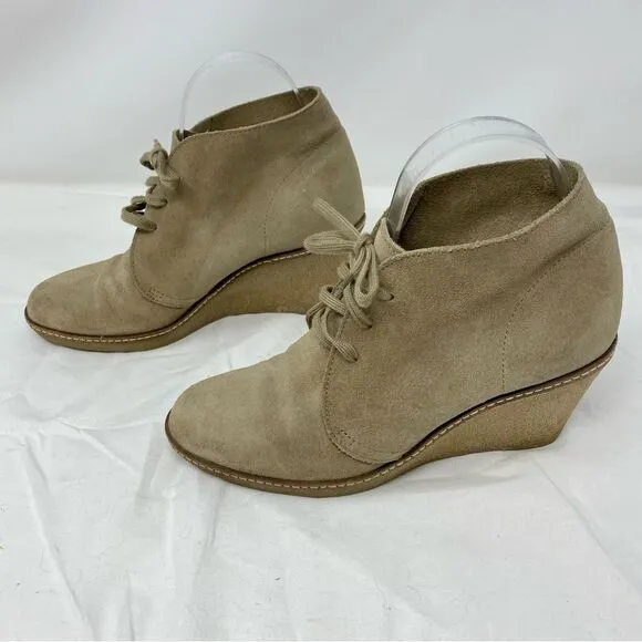 J. Crew Suede Wedge Ankle Boots- Size 8