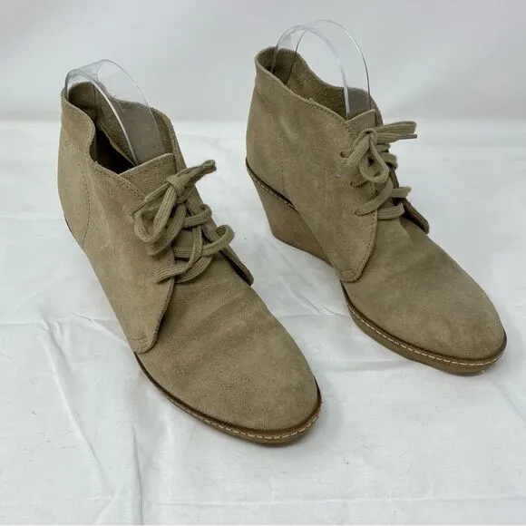 J. Crew Suede Wedge Ankle Boots- Size 8