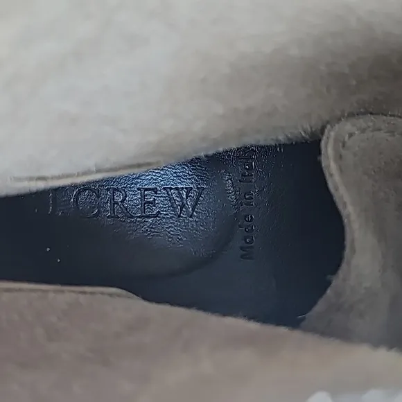 J Crew Taupe Suede MacAlister Lace-Up Wedge Boots Made in Italy Women's 10