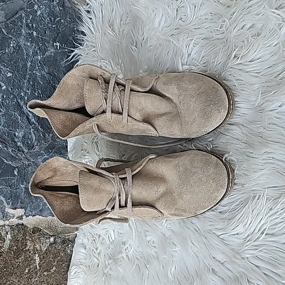 J Crew Taupe Suede MacAlister Lace-Up Wedge Boots Made in Italy Women's 10