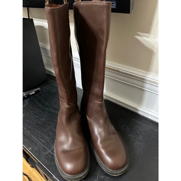 J Crew women’s brown leather riding boots size 7 EUC