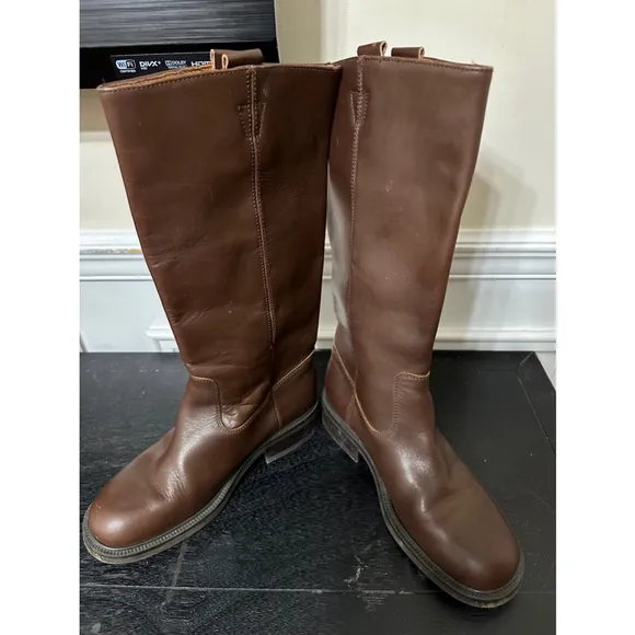 J Crew women’s brown leather riding boots size 7 EUC