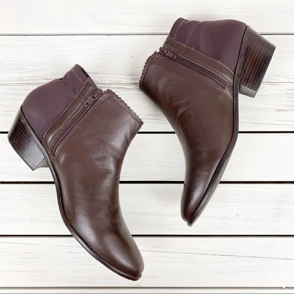 Jack Rogers Bailee Brown Leather Ankle Boots 9.5