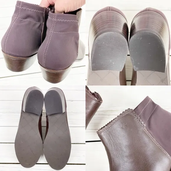 Jack Rogers Bailee Brown Leather Ankle Boots 9.5