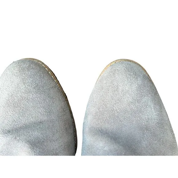 Jack Rogers Izzie Wedge Boots •Women 10• Light Grey Suede Bootie Crepe Sole NEW