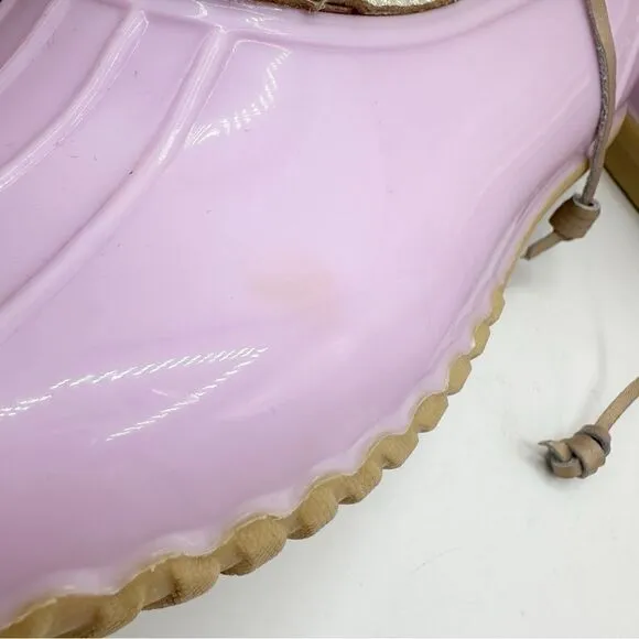 Jack Rogers Waterproof Chloe Lavender and Metallic Gold Duck Rain Boots Sz 11