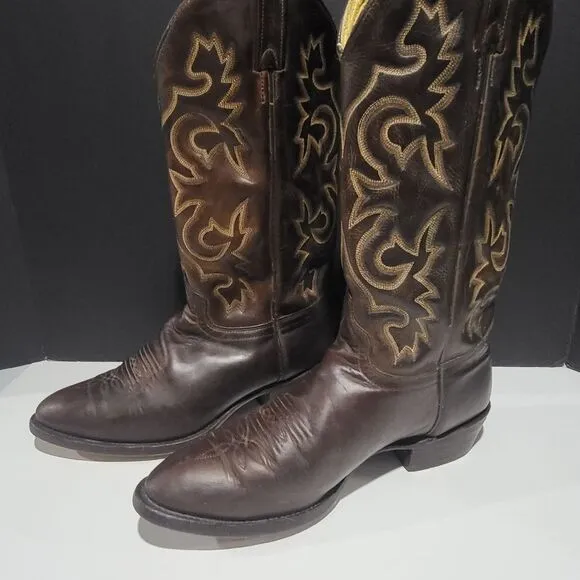 J.Chisholm Men's Brown Leather Cowboy Boots
