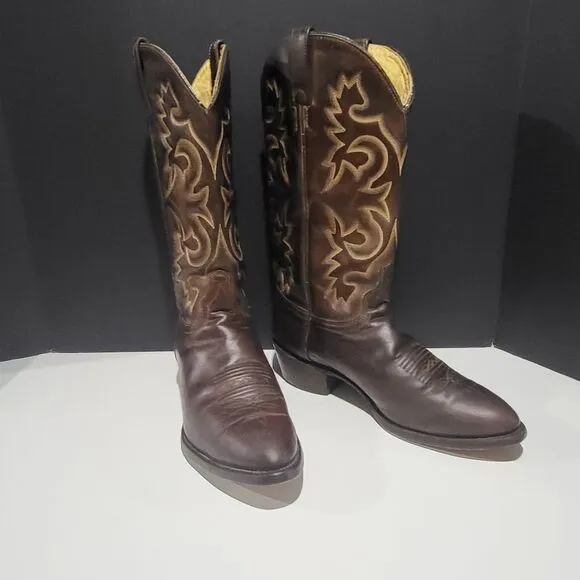 J.Chisholm Men's Brown Leather Cowboy Boots