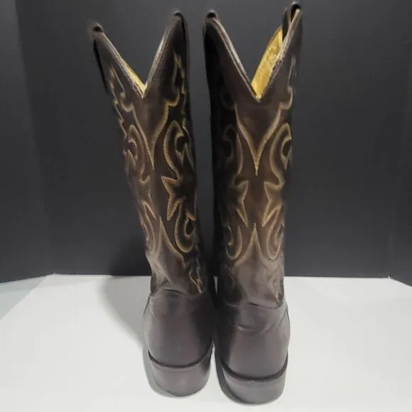 J.Chisholm Men's Brown Leather Cowboy Boots