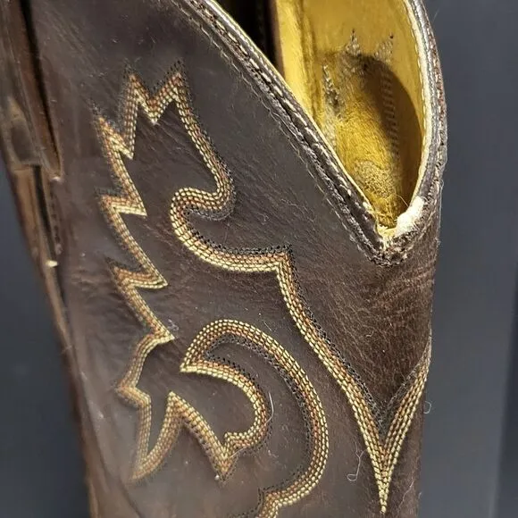 J.Chisholm Men's Brown Leather Cowboy Boots