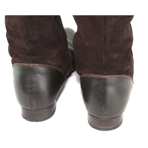 J.Crew Brown Leather and Suede Buckle Riding Boots, Made in Italy Size 7.5M