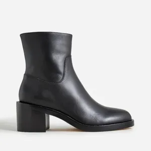 J.Crew Stacked-heel ankle boots in leather BJ869 Size 10 MSRP $278