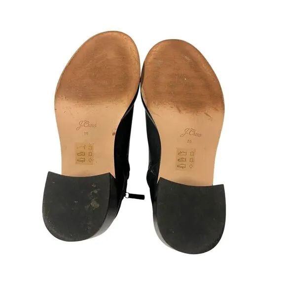 J.Crew Stacked-heel ankle boots in leather BJ869 Size 10 MSRP $278