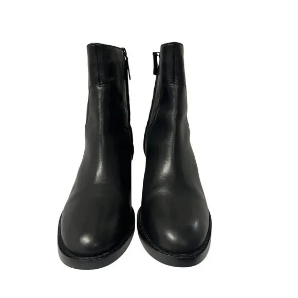 J.Crew Stacked-heel ankle boots in leather BJ869 Size 10 MSRP $278