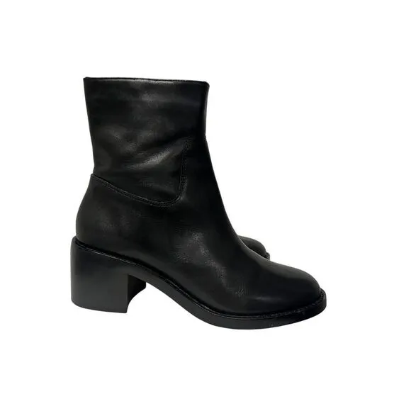 J.Crew Stacked-heel ankle boots in leather BJ869 Size 10 MSRP $278