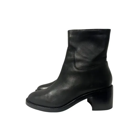 J.Crew Stacked-heel ankle boots in leather BJ869 Size 10 MSRP $278