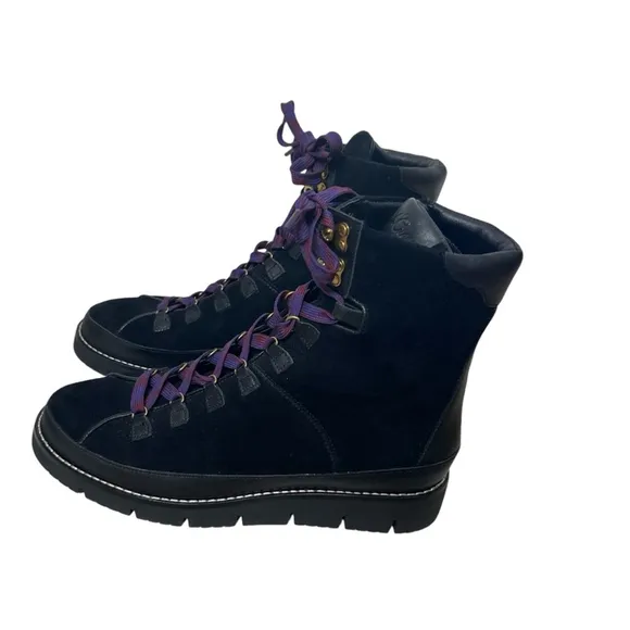 J.Crew Women’s Black Suede Elsa Lace Up Leather Boots Combat Boots Hiking Size 7
