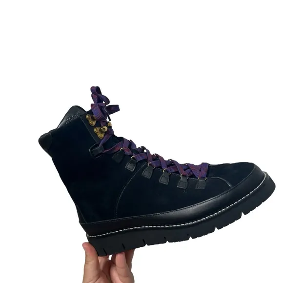 J.Crew Women’s Black Suede Elsa Lace Up Leather Boots Combat Boots Hiking Size 7